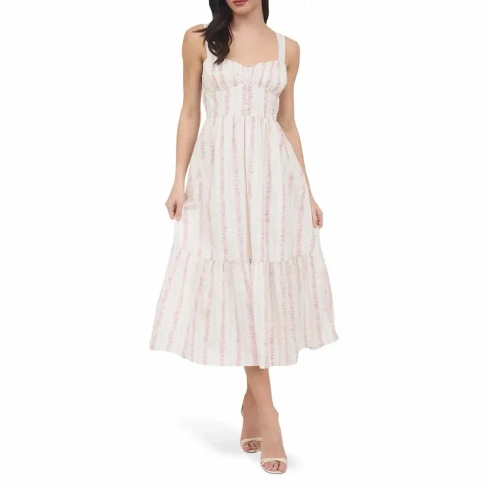 NWT Blu Pepper Ribbon Floral Midi Dress - Flawed - Picture 1 of 14